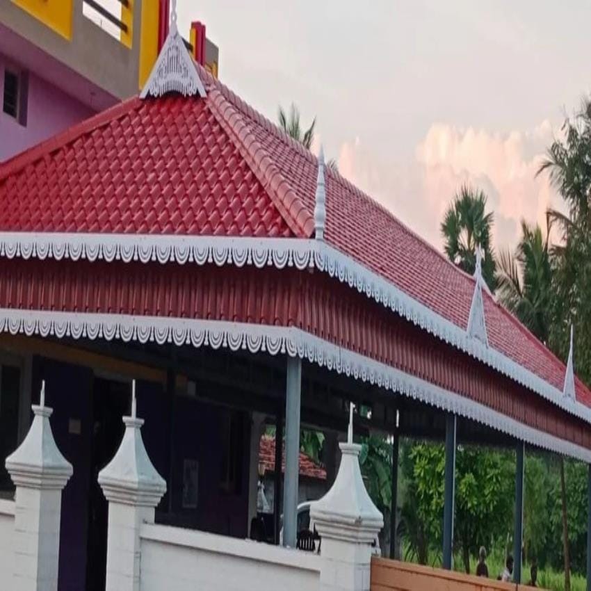 Red tile-profile sheet roof